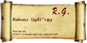 Rakusz György névjegykártya