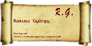 Rakusz György névjegykártya